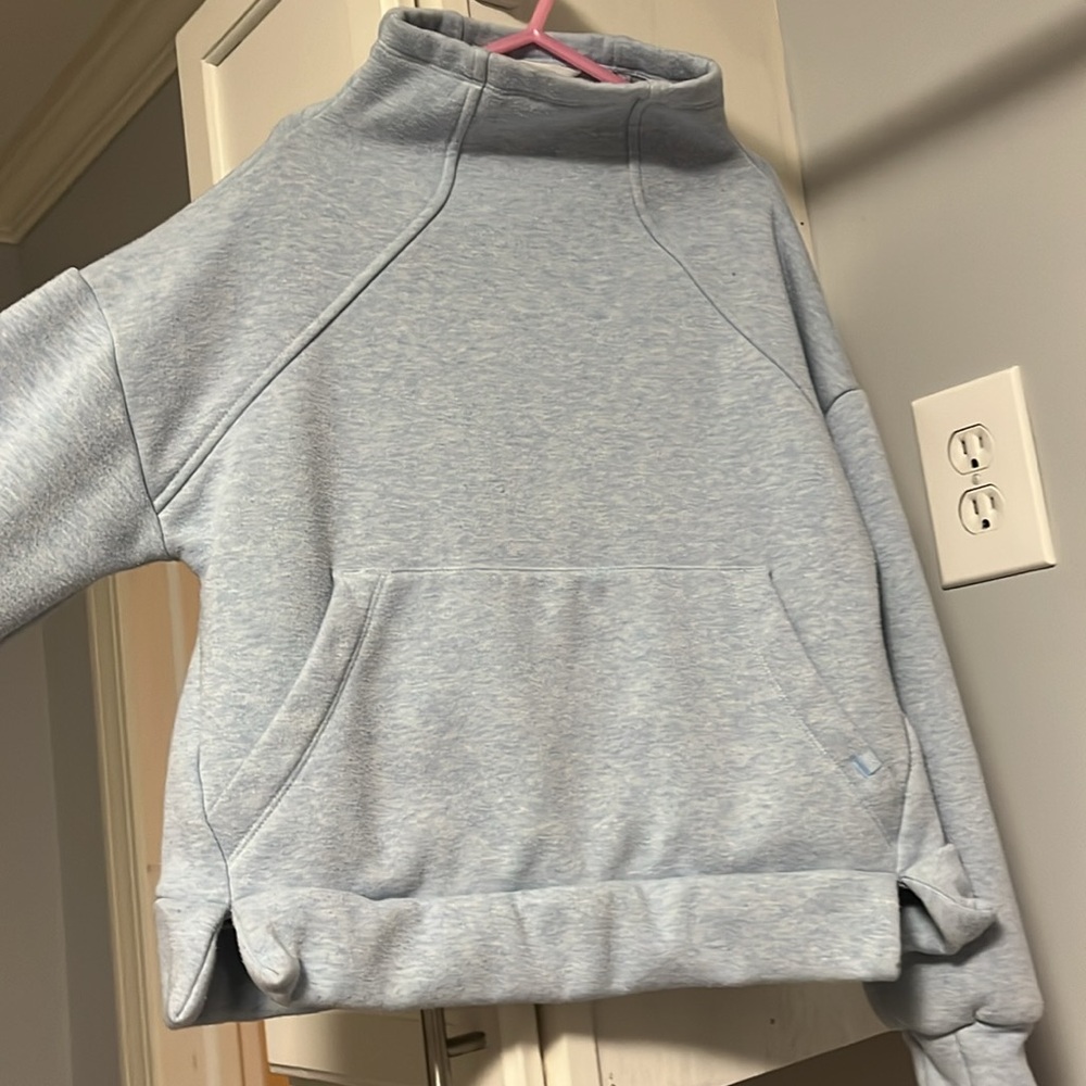 Athleta Girl Mock Turtleneck Pullover Light Blue Size 7